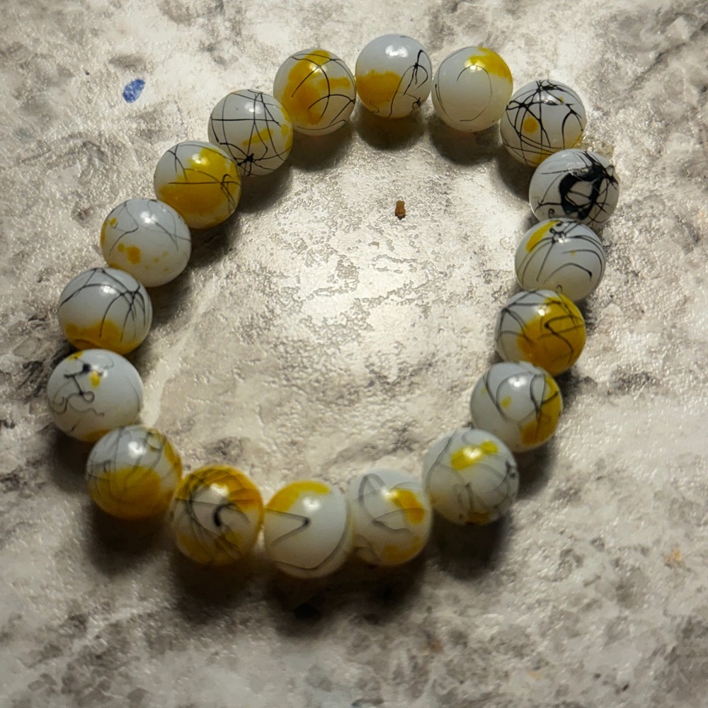 Yellow and white bracelet